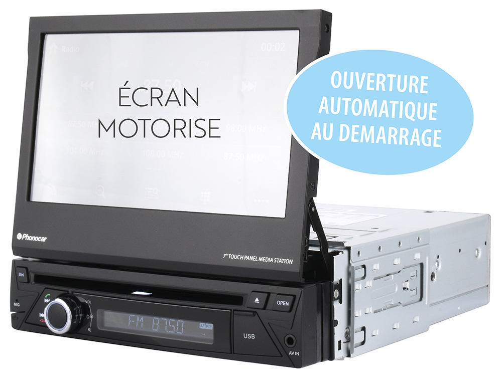 Autoradio PHONOCAR VM022 avec Bluetooth et lecteur CD